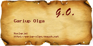 Gariup Olga névjegykártya